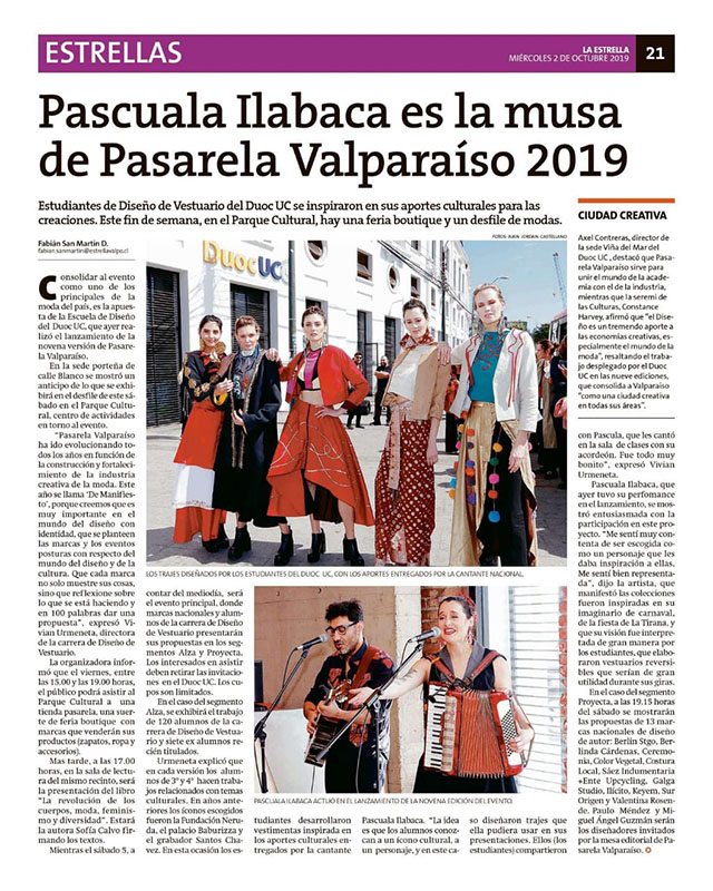 Vestuario Escénico para Cantautora Porteña Pascuala Ilabaca