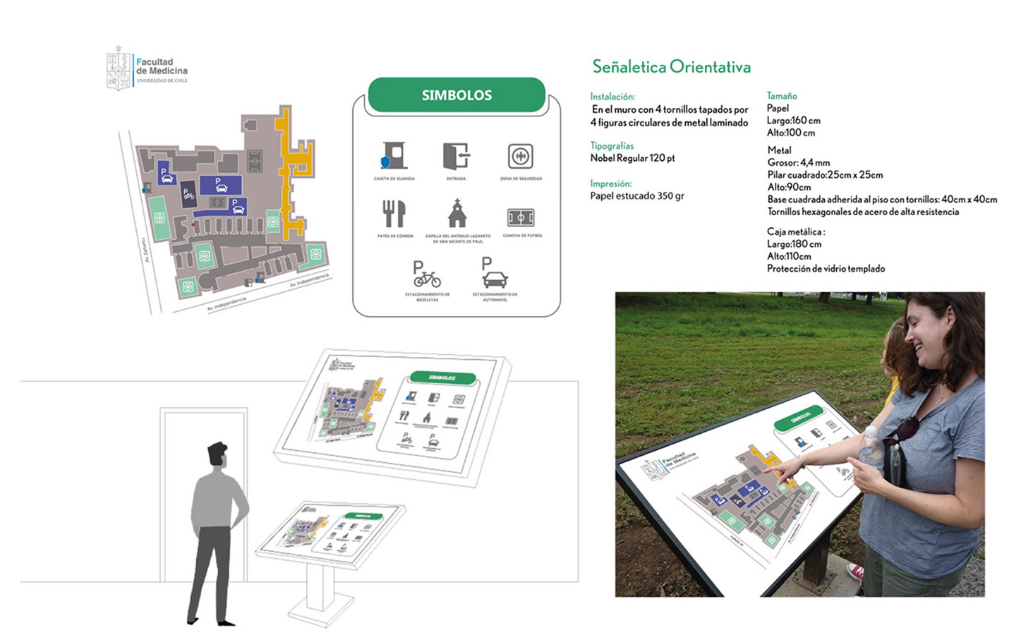 Identidad y Wayfinding Facultad de Medicina U. de Chile