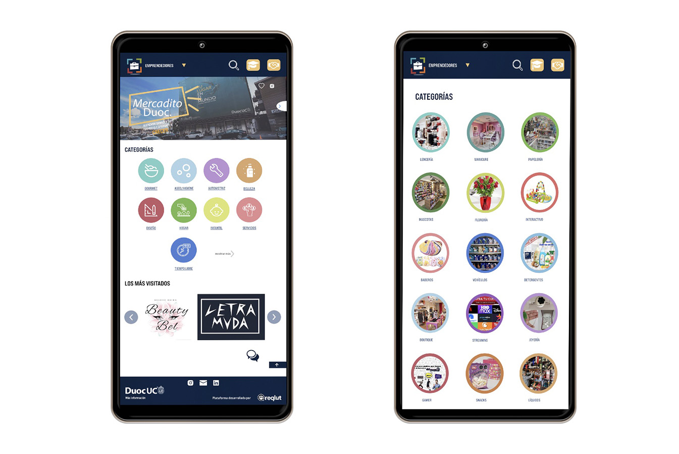Rediseño Portal Emprendedores Duoc UC – MARKETPLACE
