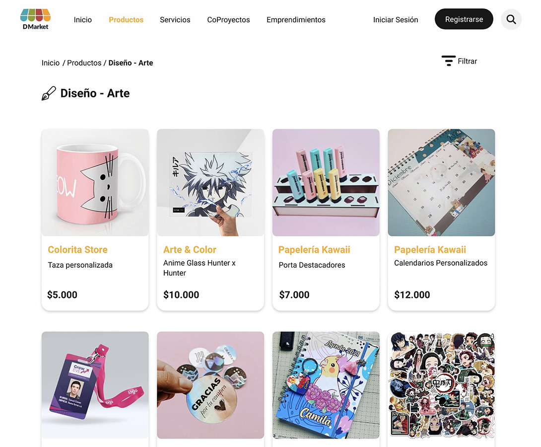 Rediseño Portal Emprendedores Duoc UC – MARKETPLACE