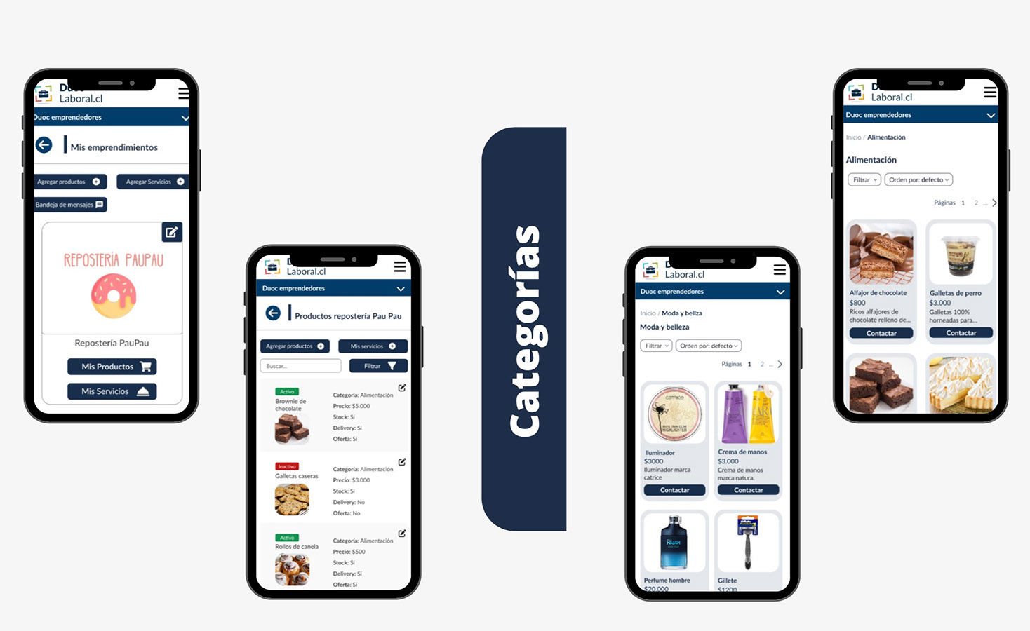 Rediseño Portal Emprendedores Duoc UC – MARKETPLACE