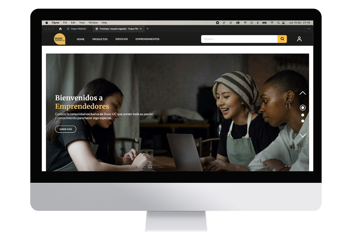 Rediseño Portal Emprendedores Duoc UC – MARKETPLACE