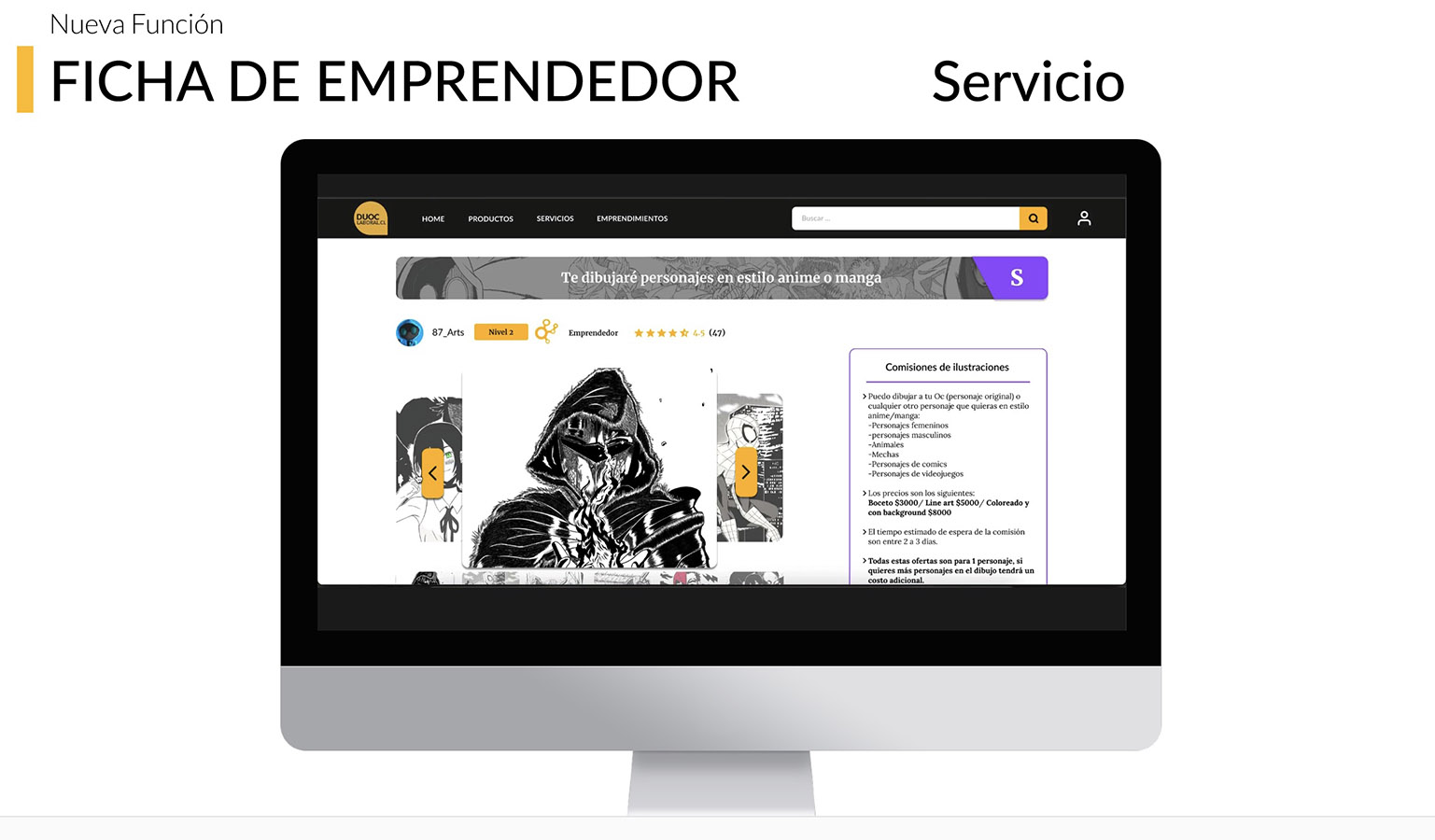Rediseño Portal Emprendedores Duoc UC – MARKETPLACE