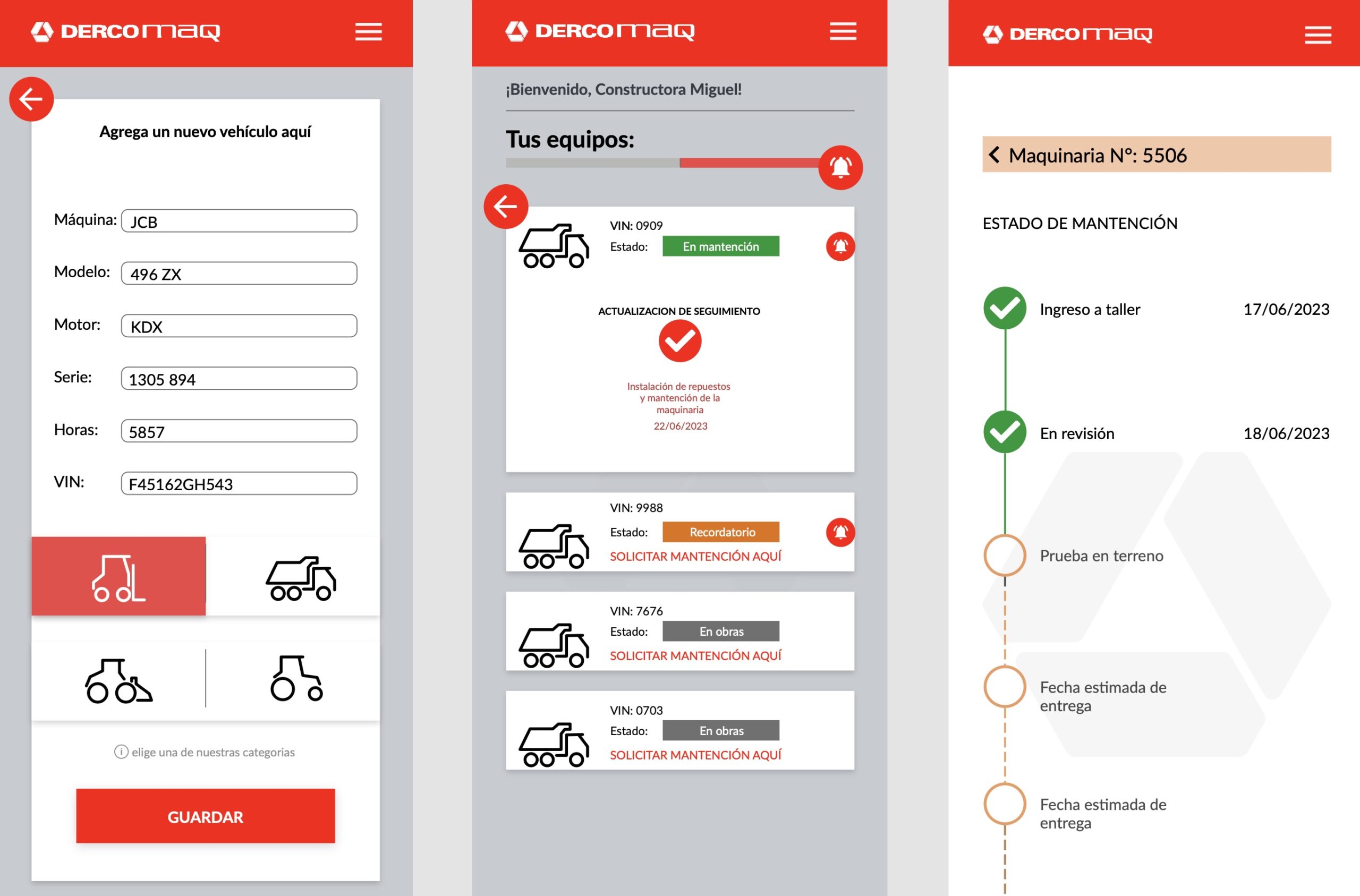 DERCOMaq / Información y Tracking de Atención al Cliente