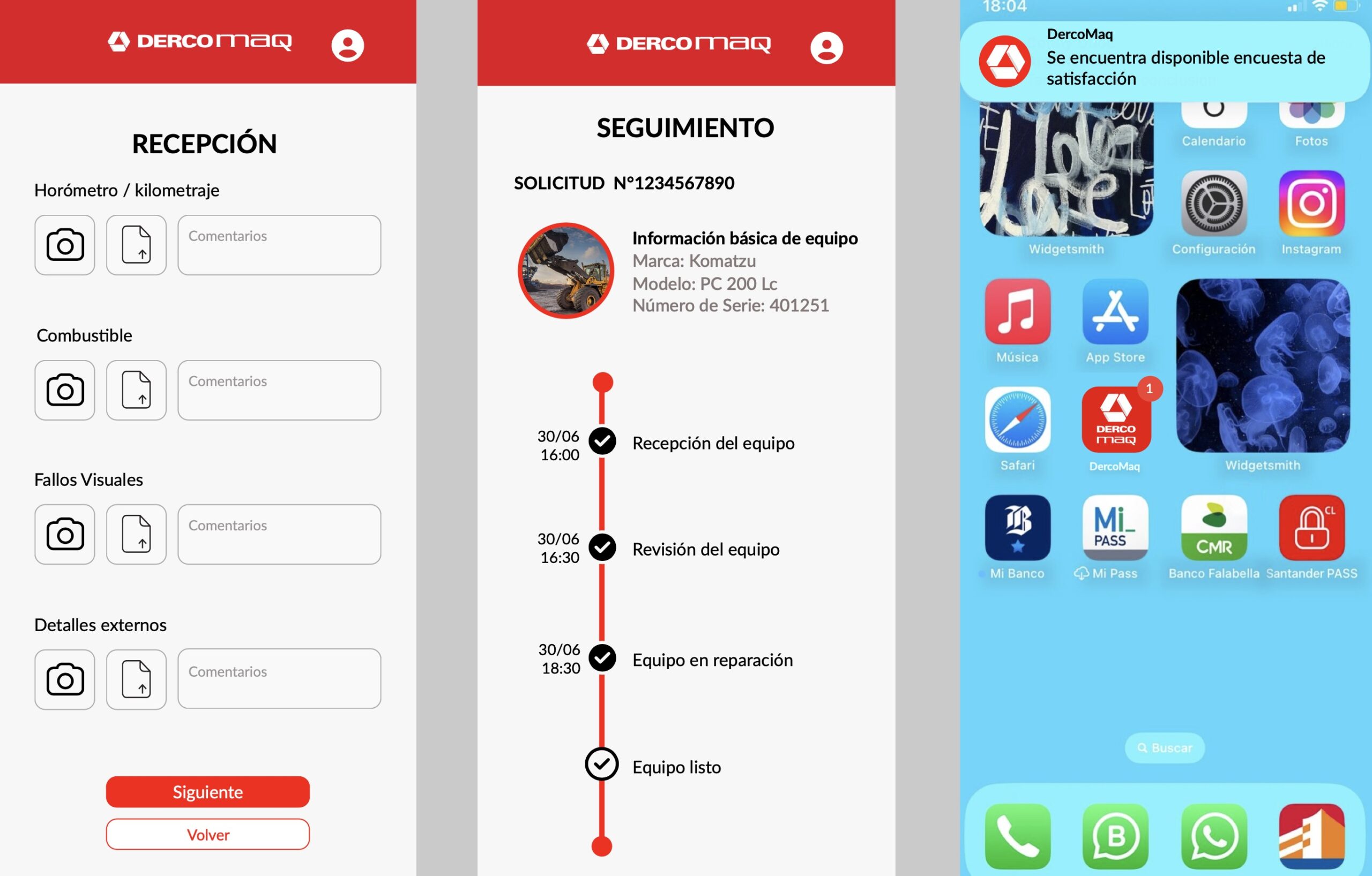 DERCOMaq / Información y Tracking de Atención al Cliente