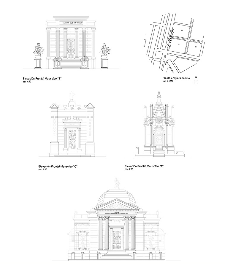 Levantamiento Planimetría Elevaciones Mausoleos Cementerio General