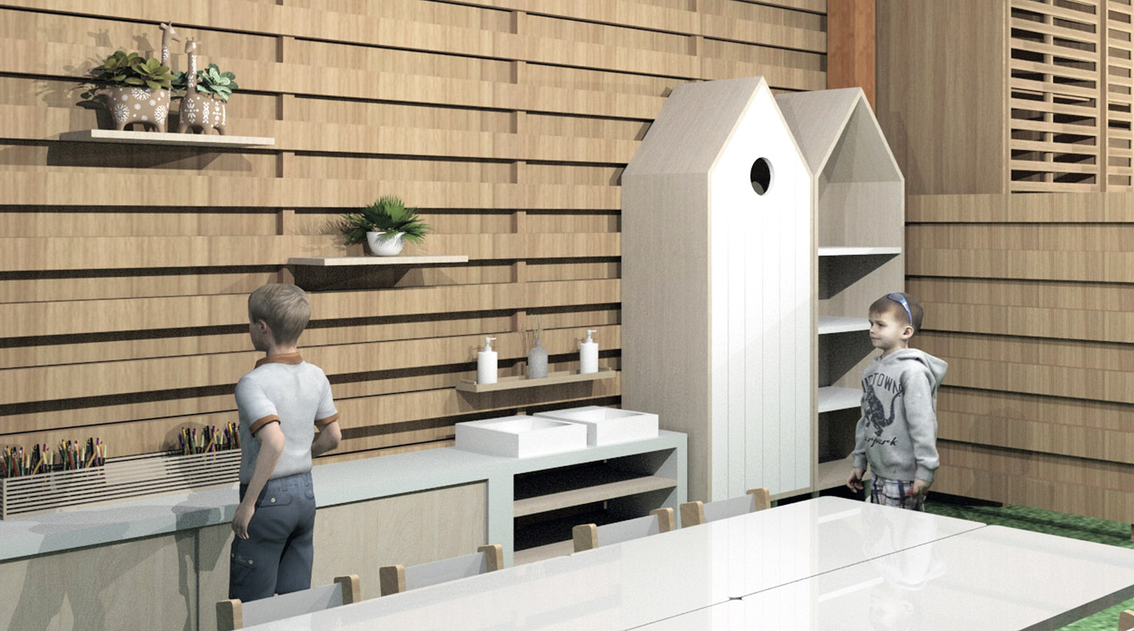 Propuesta Diseño Espacial y Mobiliario Jardín Infantil Casa Kututu