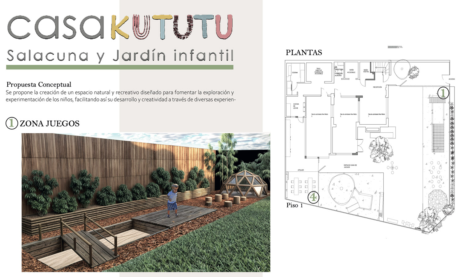 Propuesta Diseño Espacial y Mobiliario Jardín Infantil Casa Kututu