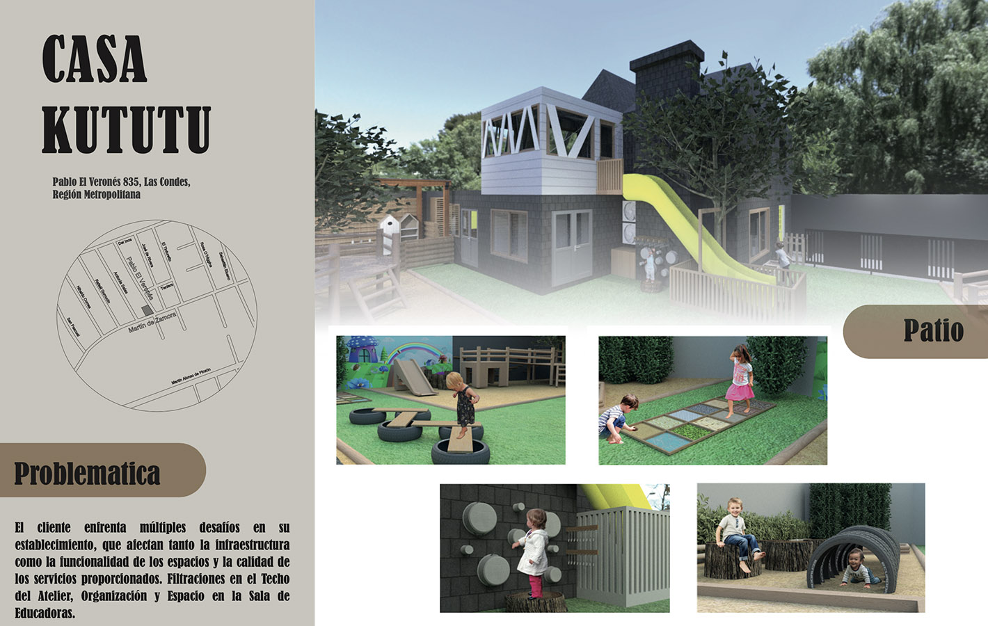 Propuesta Diseño Espacial y Mobiliario Jardín Infantil Casa Kututu