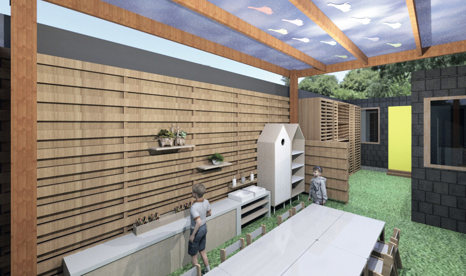 Propuesta Diseño Espacial y Mobiliario Jardín Infantil Casa Kututu