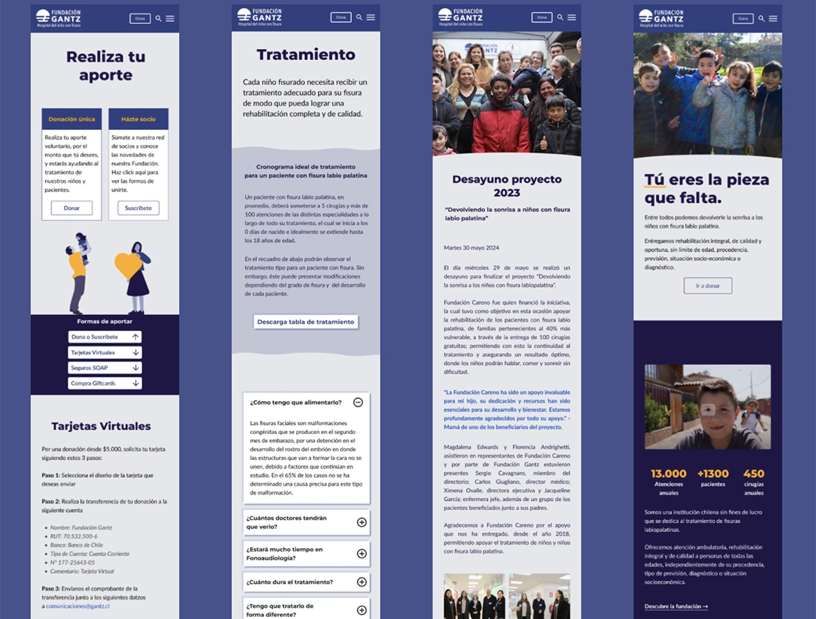 Rediseño Sitio Web Fundación Gantz