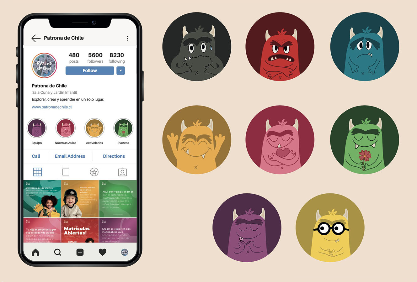 Sistema Identidad + Señalética Jardín Infantil Patrona de Chile