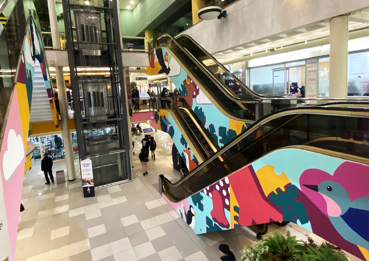 Intervención Plaza Los Maitenes, Mural Decorativo Apumanque