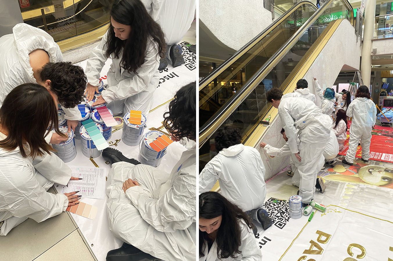 Intervención Plaza Los Maitenes, Mural Decorativo Apumanque