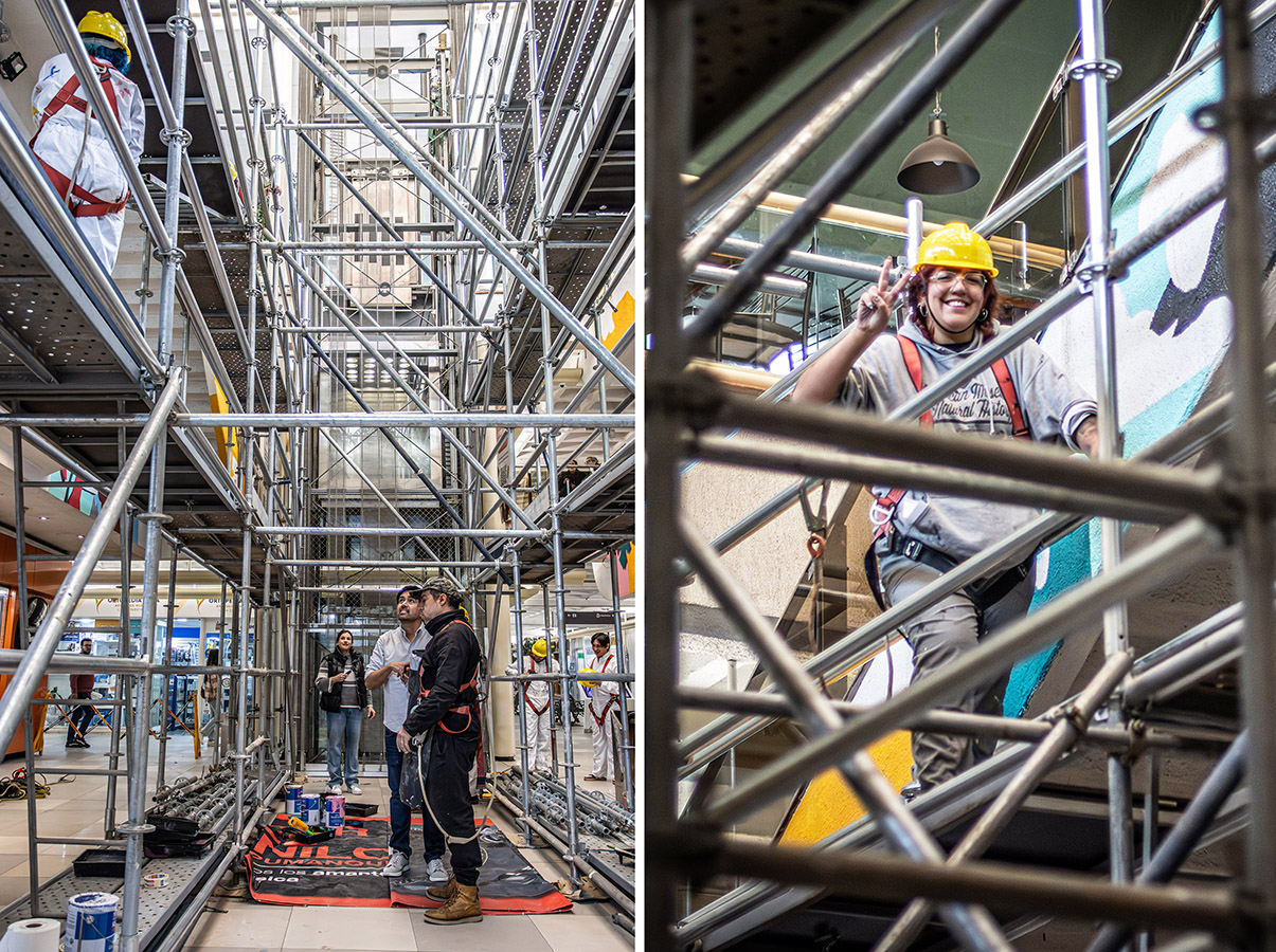 Intervención Plaza Los Maitenes, Mural Decorativo Apumanque