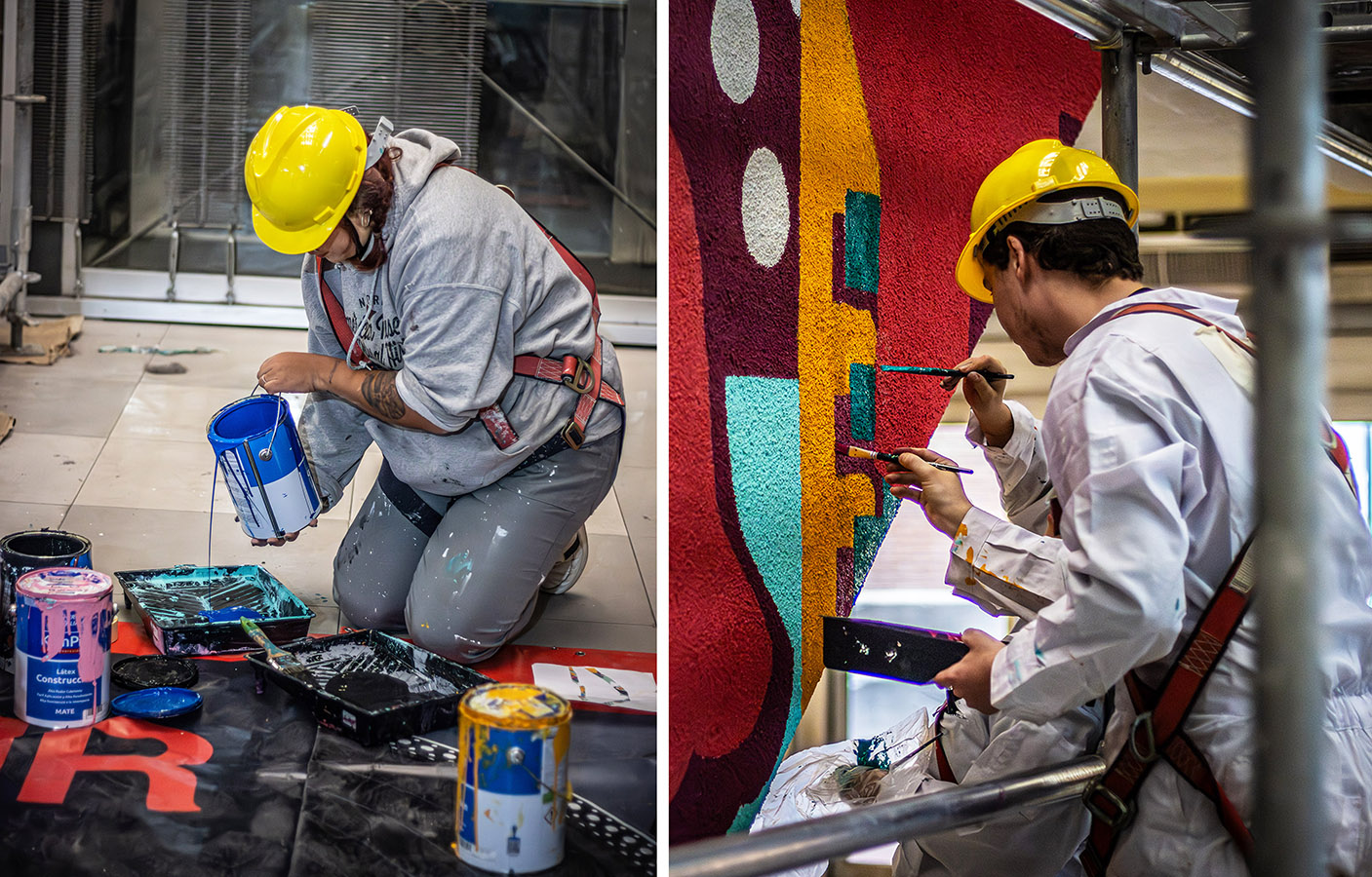 Intervención Plaza Los Maitenes, Mural Decorativo Apumanque