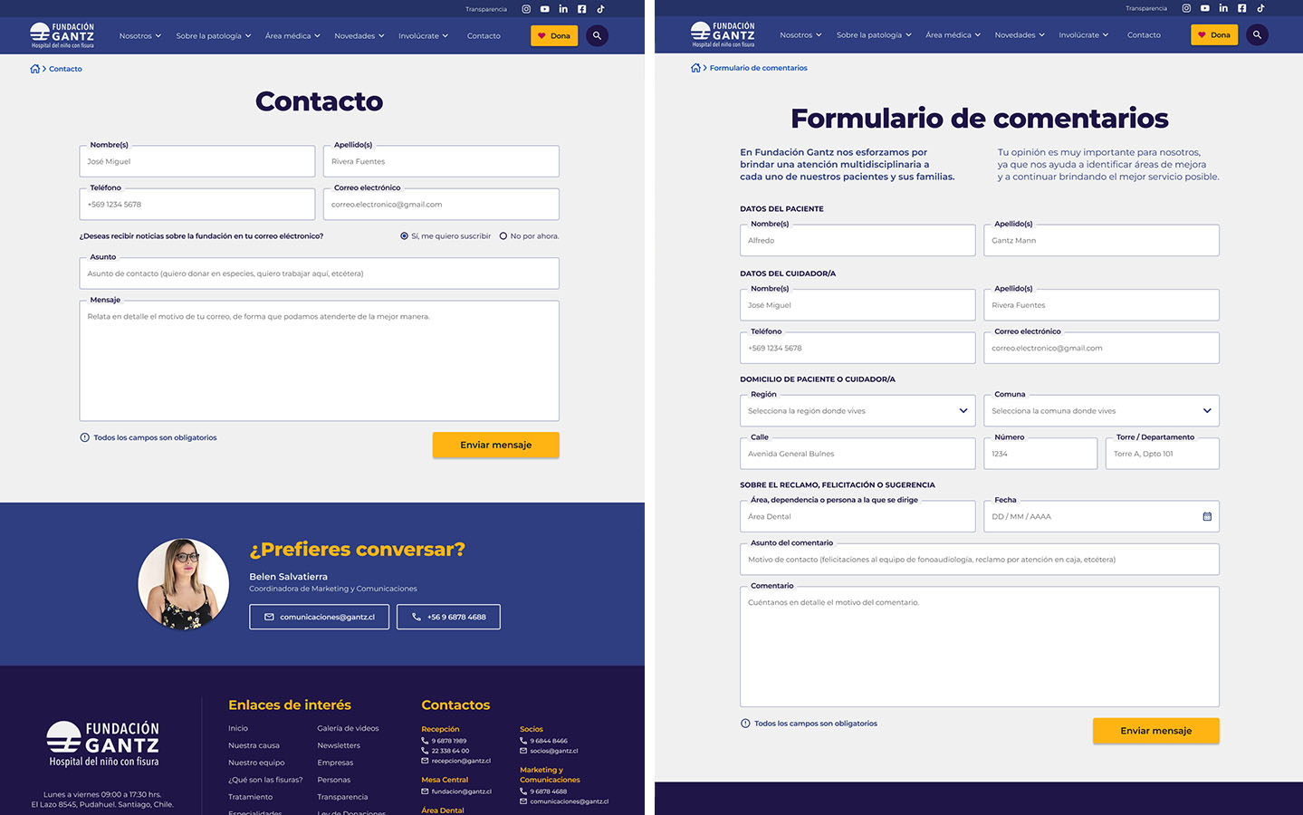 Rediseño Sitio Web Fundación Gantz