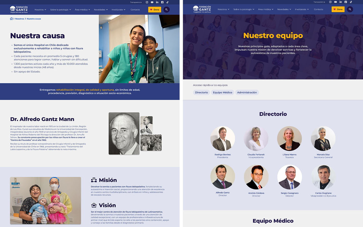 Rediseño Sitio Web Fundación Gantz