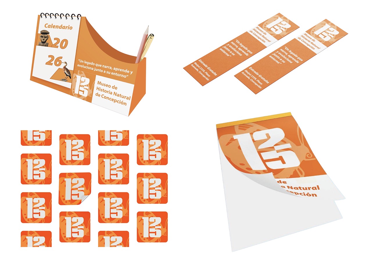 Diseño Marca 125 Años + Sistema Señalización Museo Historia Natural de Concepción