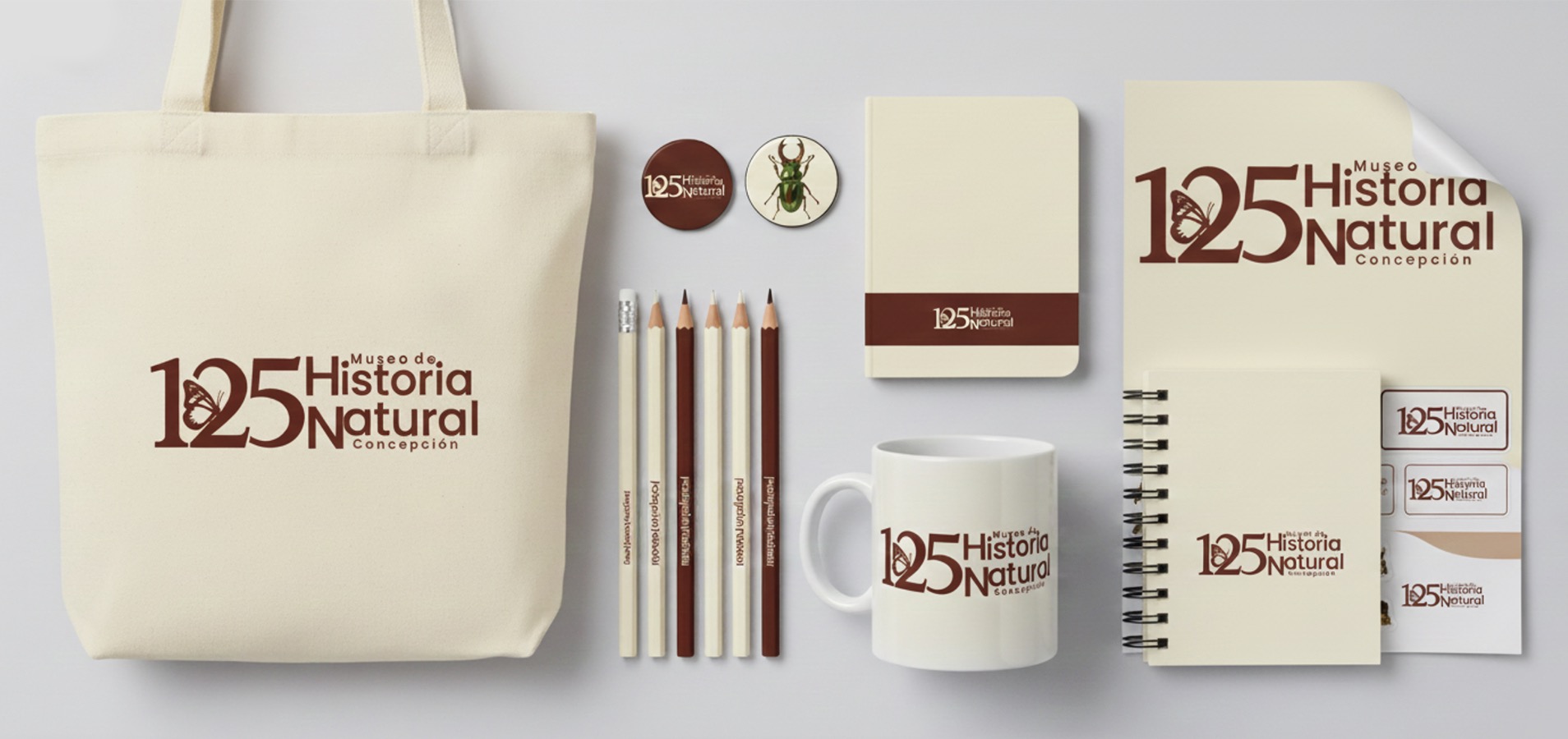 Diseño Marca 125 Años + Sistema Señalización Museo Historia Natural de Concepción