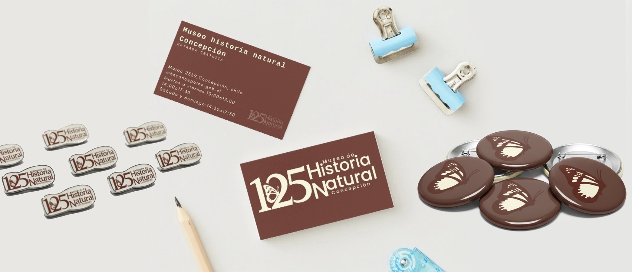 Diseño Marca 125 Años + Sistema Señalización Museo Historia Natural de Concepción