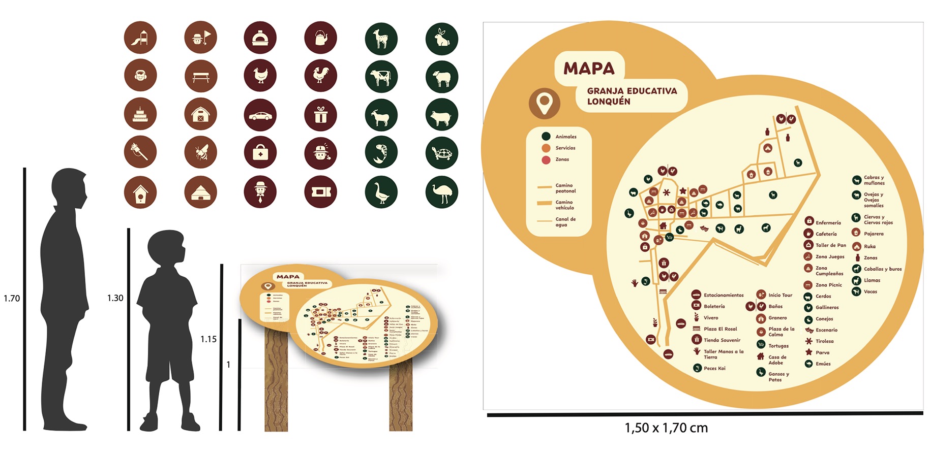 Señalética para Granja Educativa de Lonquén