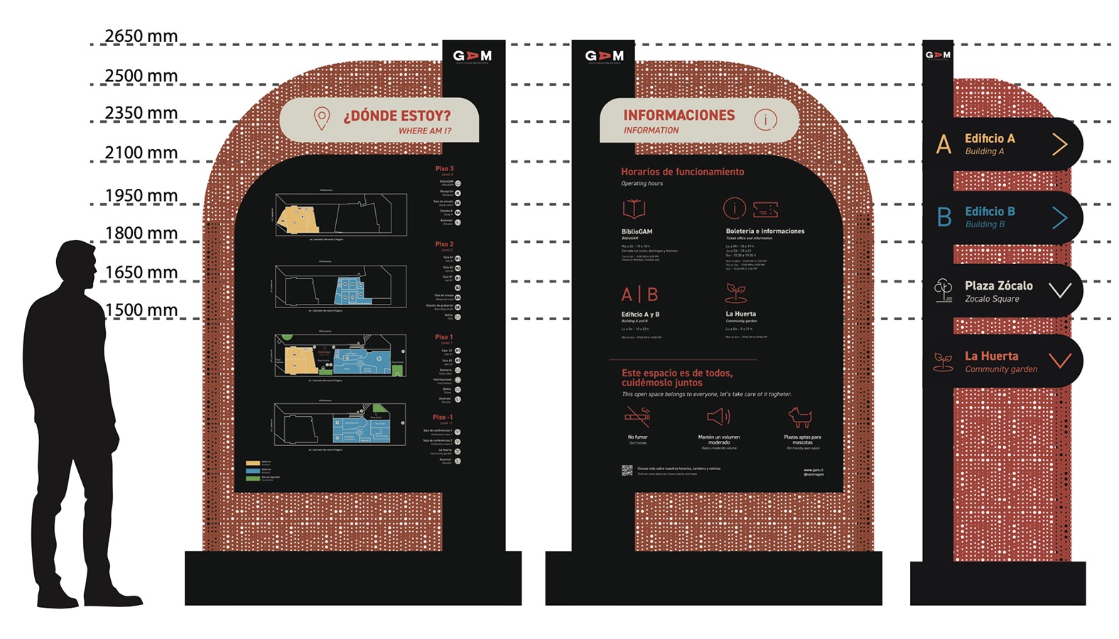 Sistema Señalético para Centro Cultural Gabriela Mistral GAM