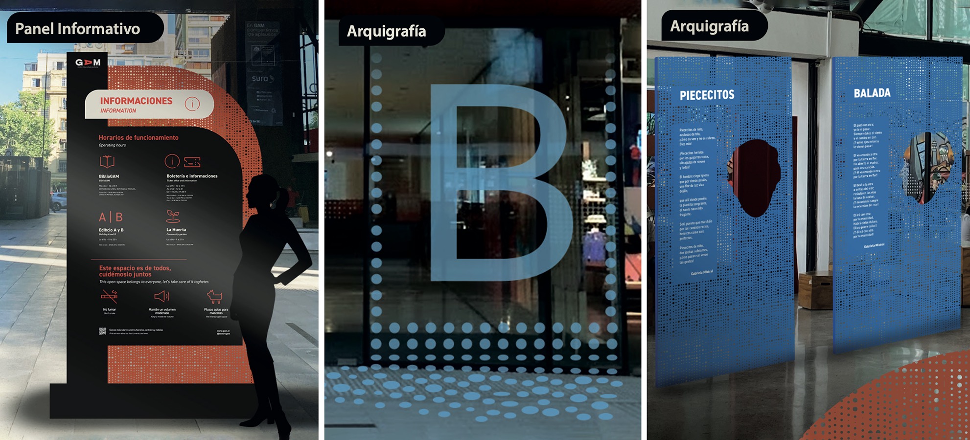 Sistema Señalético para Centro Cultural Gabriela Mistral GAM