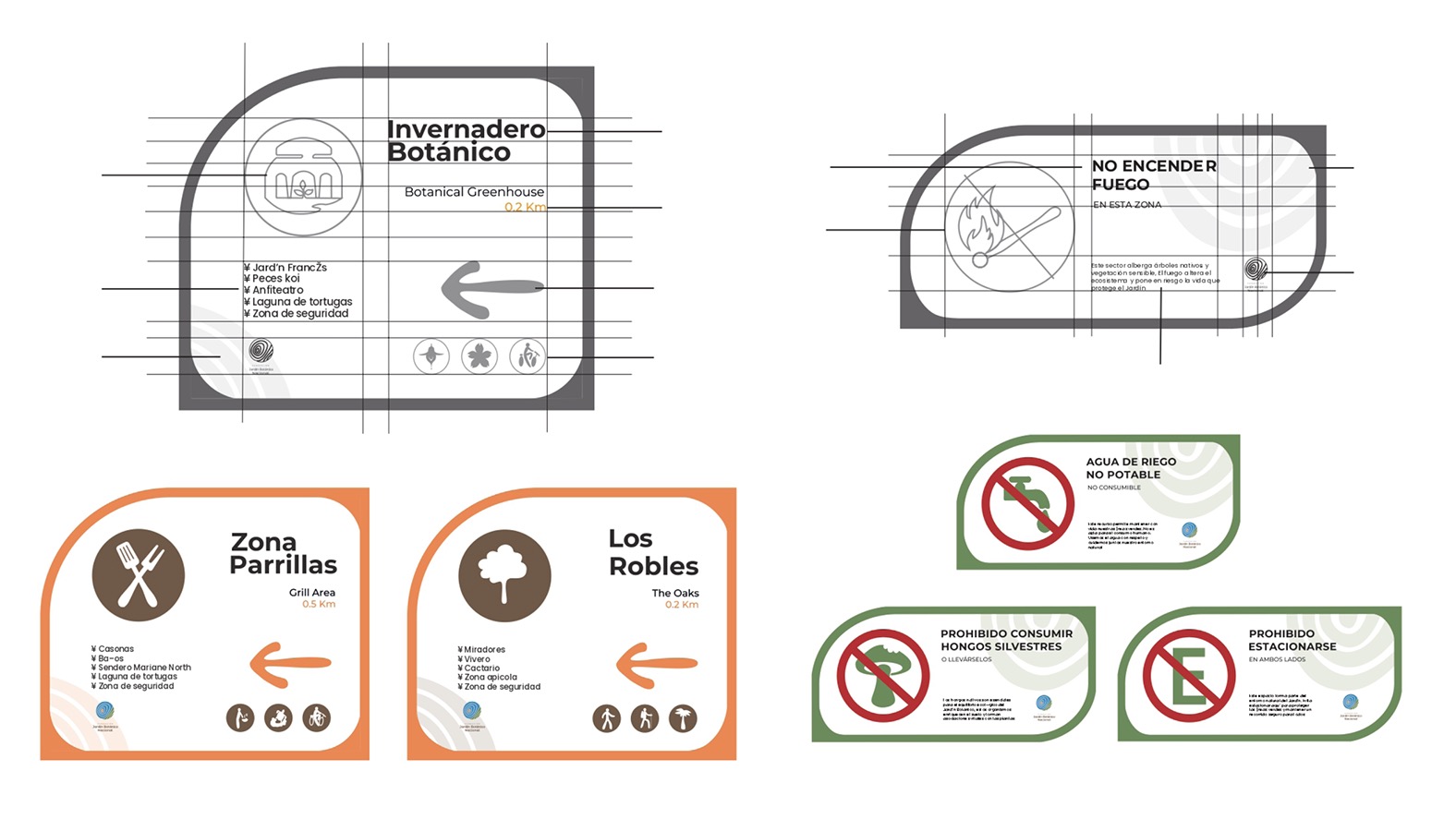 Diseño de Marca + Sistema Señalización Jardín Botánico Nacional Viña del Mar