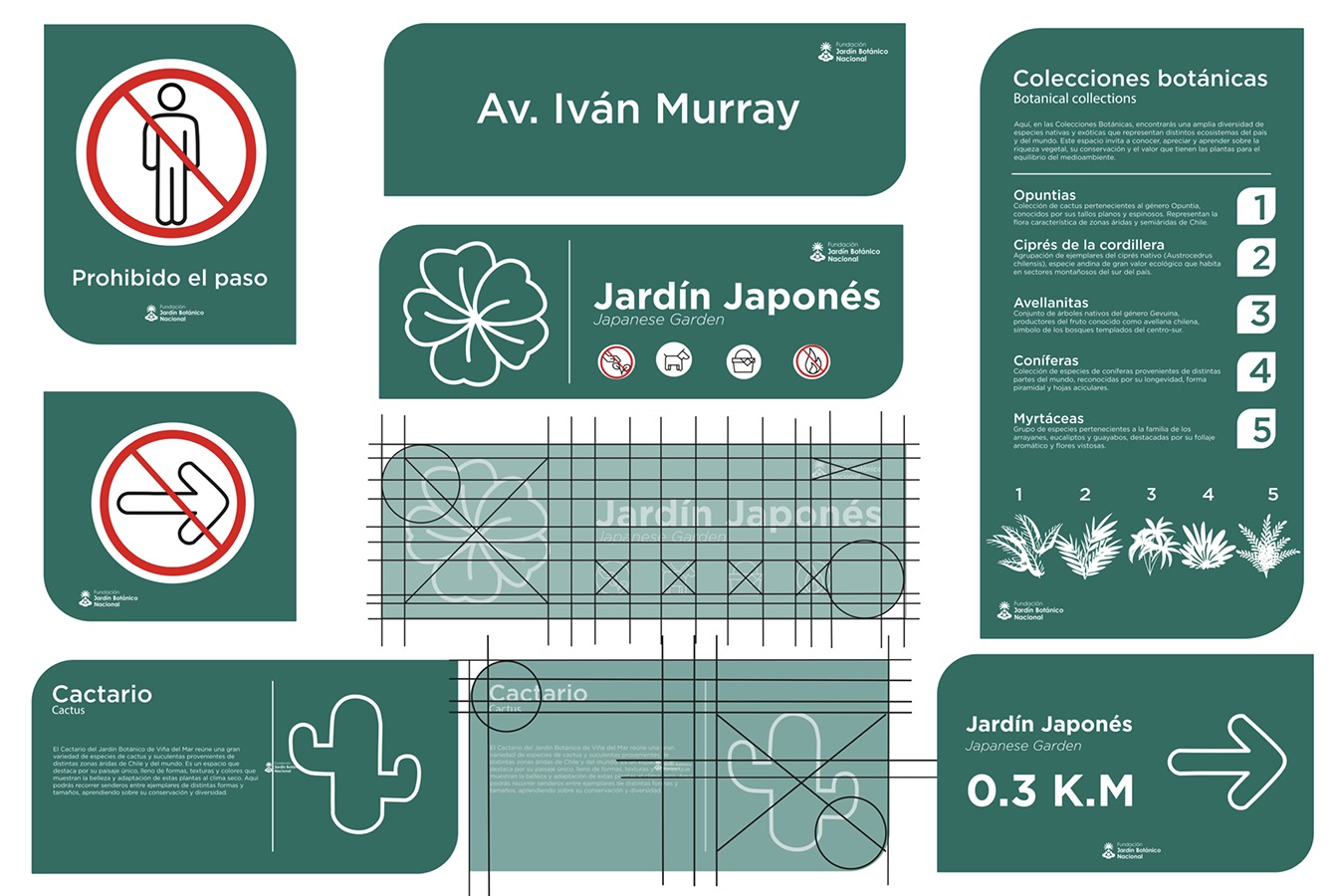 Diseño de Marca + Sistema Señalización Jardín Botánico Nacional Viña del Mar
