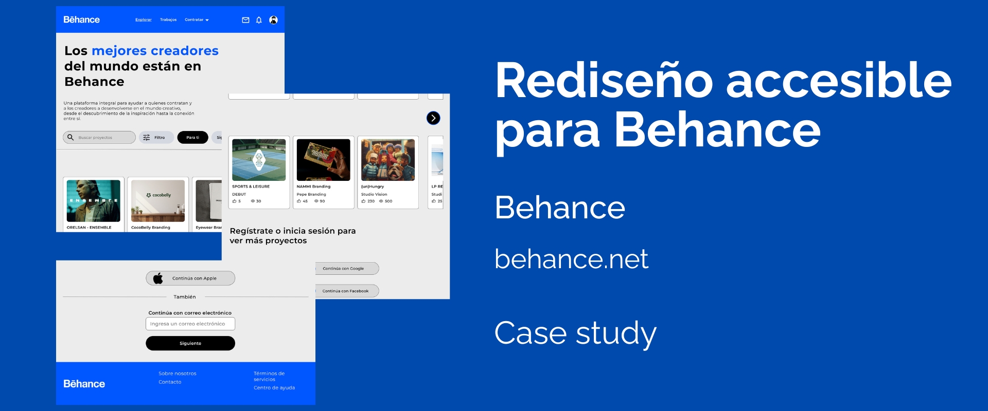 Rediseño accesible para Behance