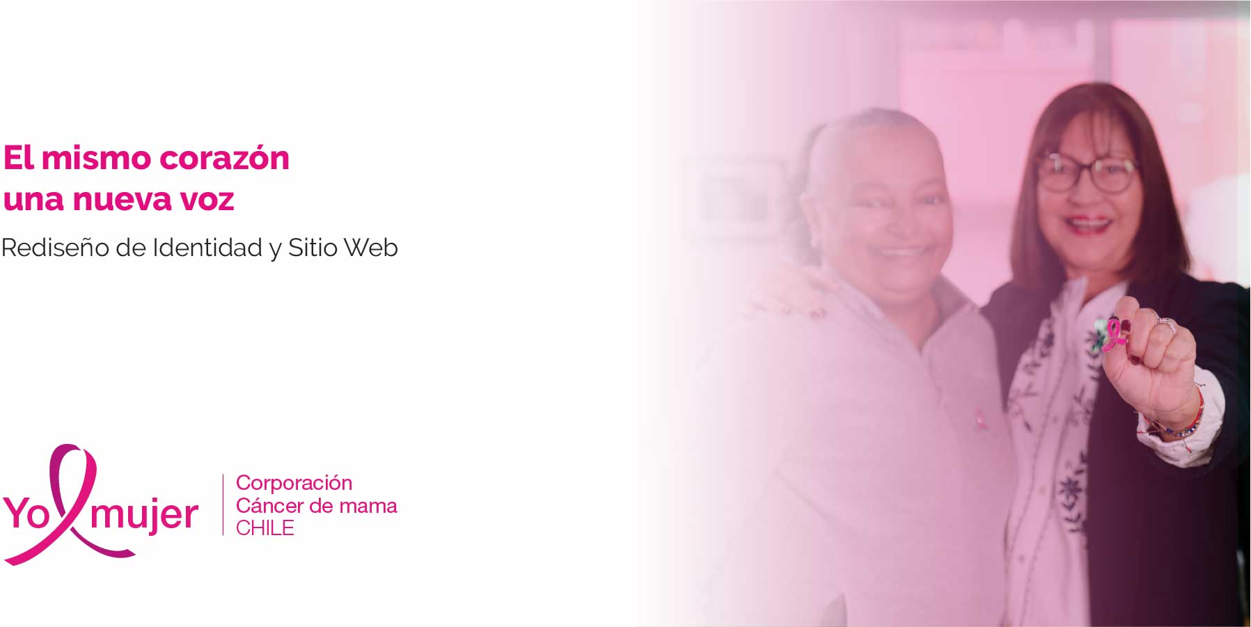 El mismo corazon, una nueva voz. Re-diseño sitio web, corporación Yo Mujer.